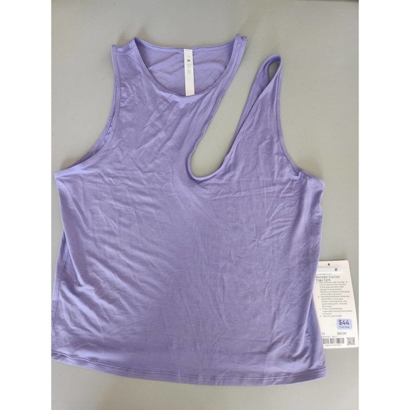 NWT Lululemon Shoulder Cut Out Yoga Tank Top Size 12 Dark Lavender - Picture 5 of 9